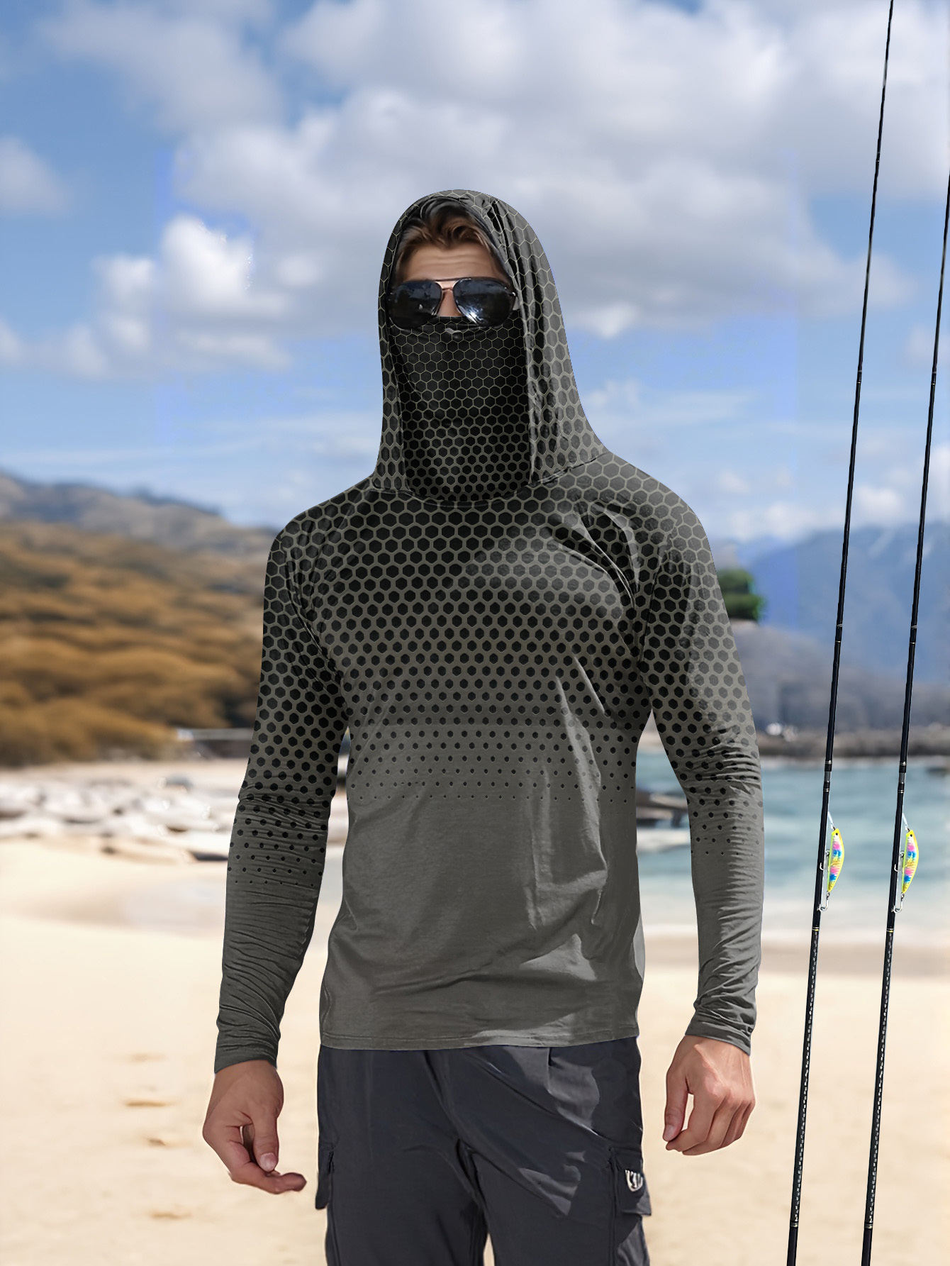 Summer Clothing Mens - Men Summer UPF50+ Fishing Hoodie With