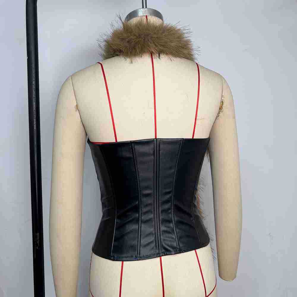 Sexy PU Leather Fishbone Wrap  - Summer Clothing Wraps 评论和价格