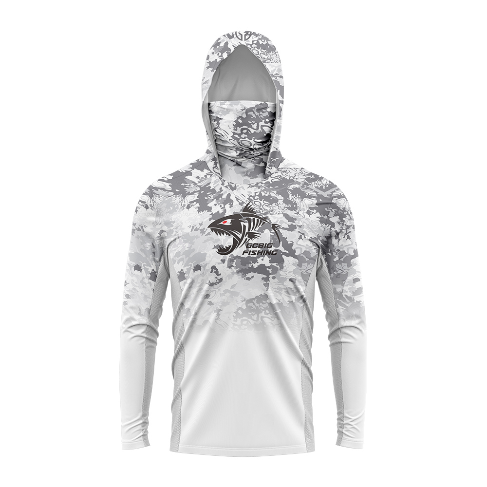 UPF50+ Hooded Fishing Shirt Bu - Summer Clothing Mens 评论和价格