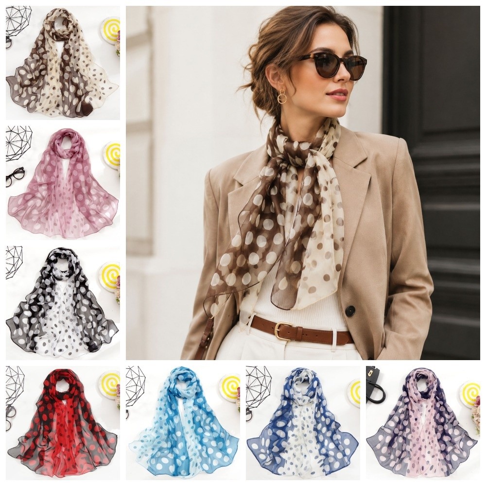 Fashion 160CM Polka Dot Scarf  - Summer Clothing Wraps 评论和价格