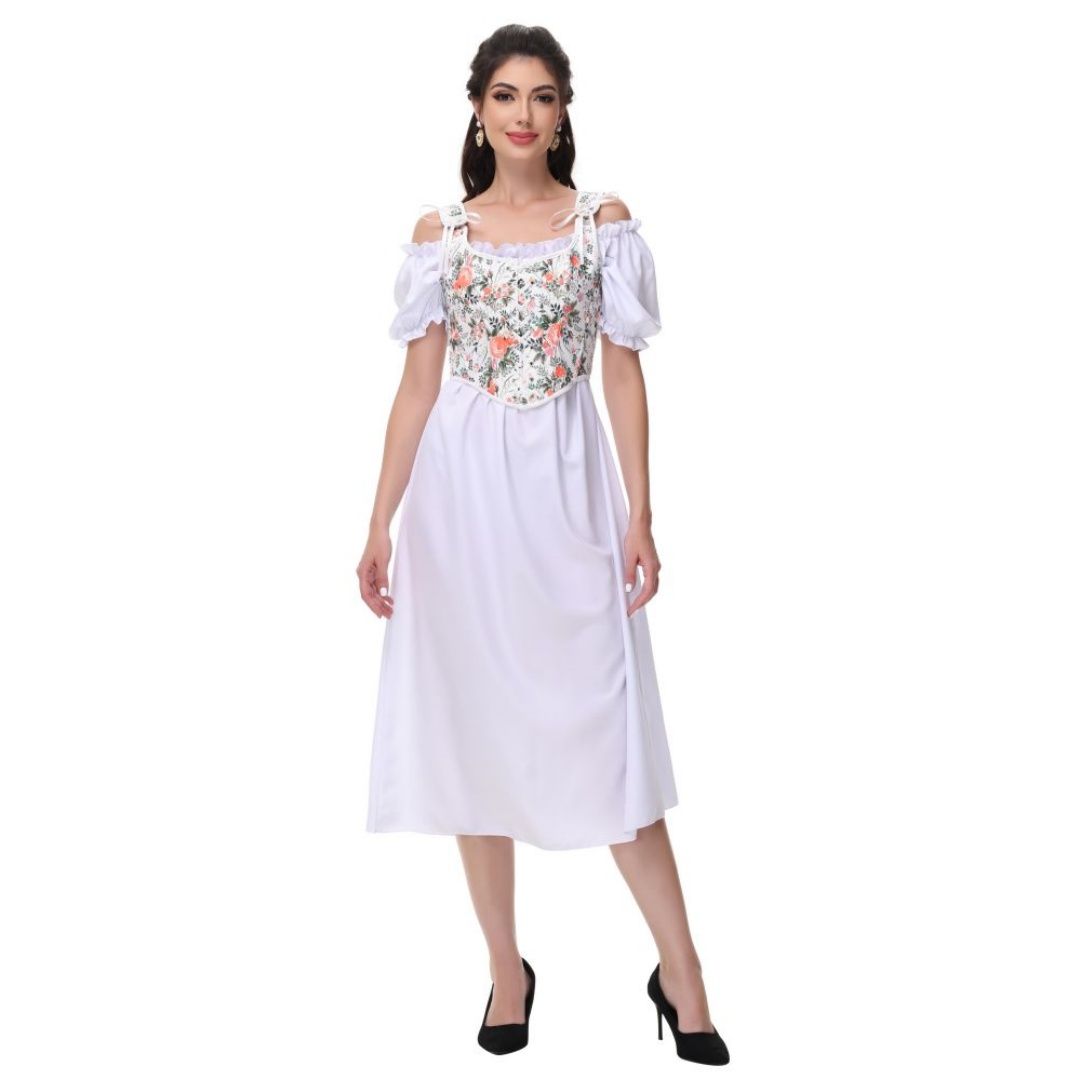 Summer White Cotton Solid Slas - Summer Victorian Clothing 评论和价格