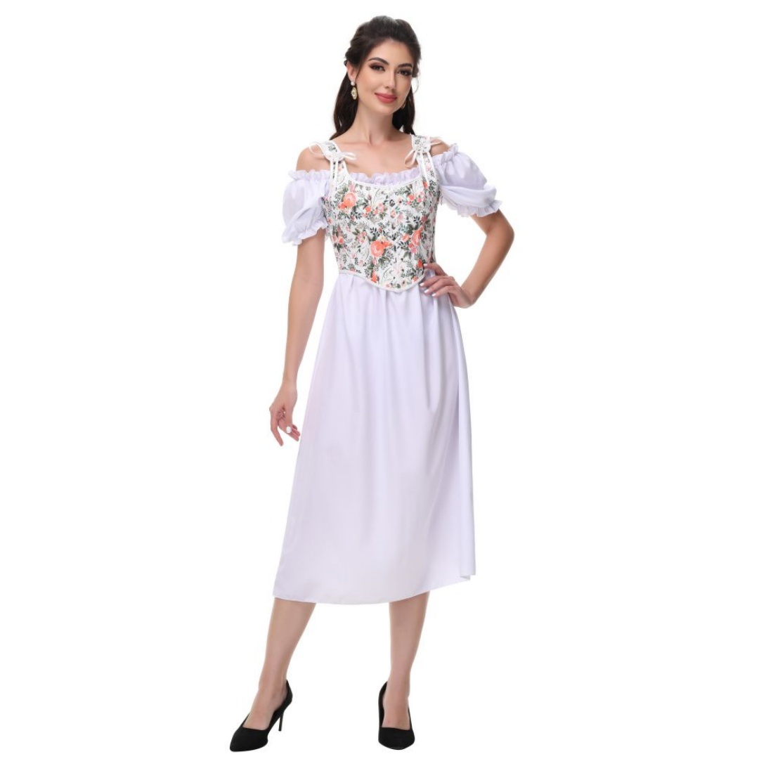 Summer White Cotton Solid Slas - Summer Victorian Clothing 评论和价格