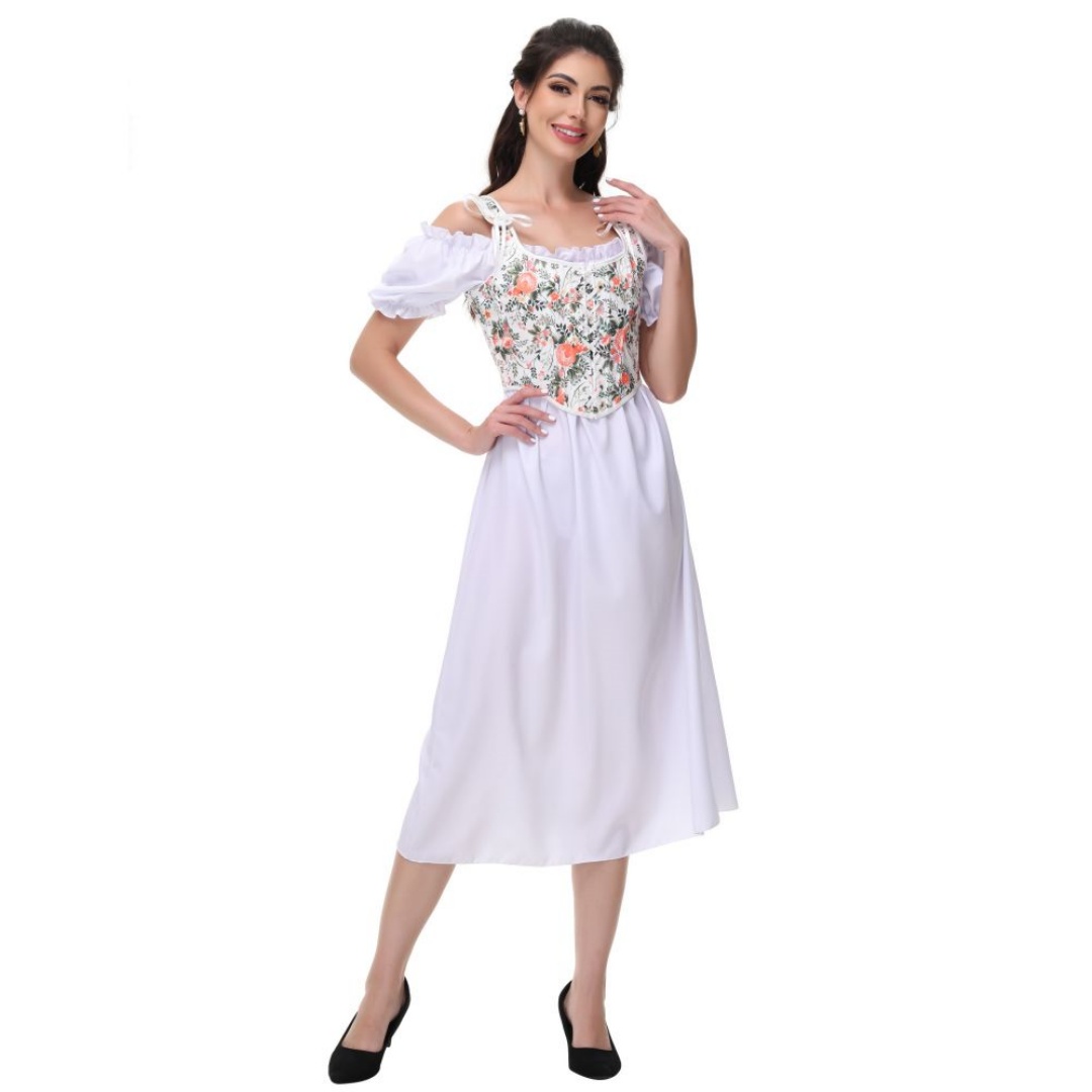 Summer White Cotton Solid Slas - Summer Victorian Clothing 评论和价格