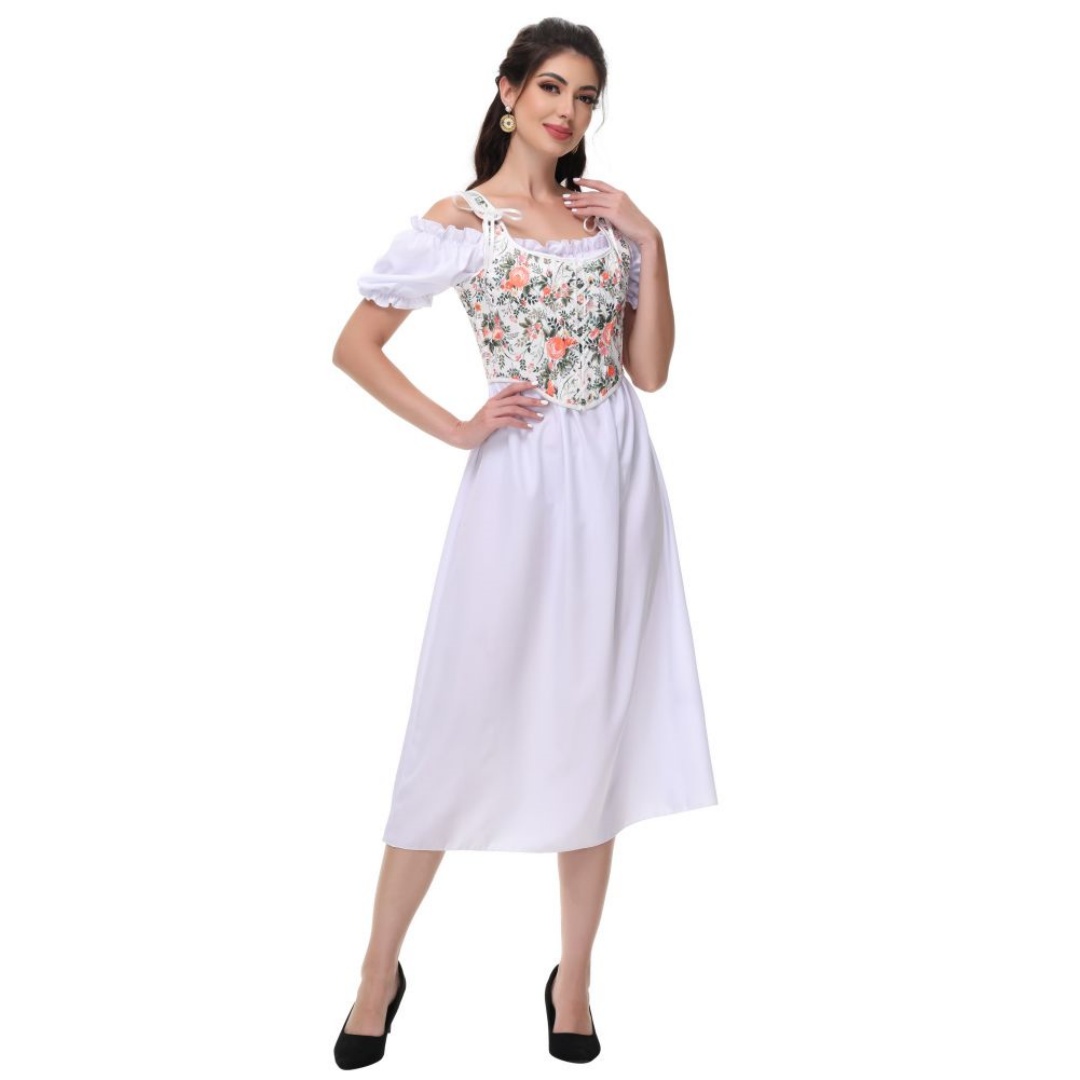 Summer White Cotton Solid Slas - Summer Victorian Clothing 评论和价格