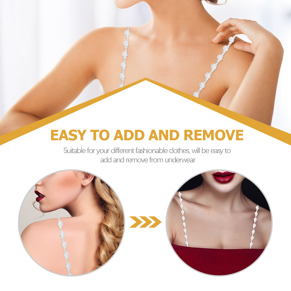 1Pair Pearl Bra Strap Holders  - Summer Clothing Material 评论和价格