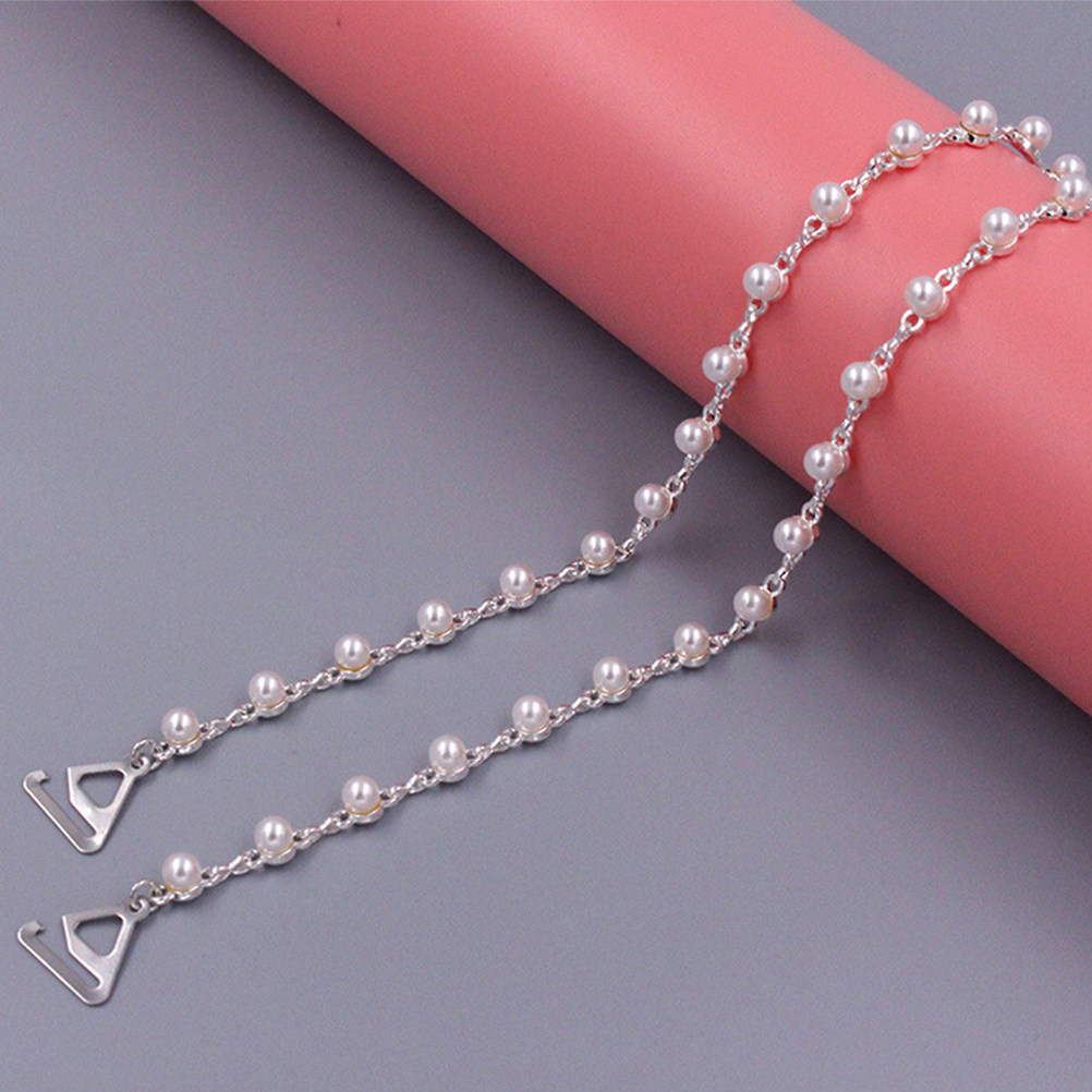 1Pair Pearl Bra Strap Holders  - Summer Clothing Material 评论和价格